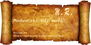 Medveczki Rómeó névjegykártya